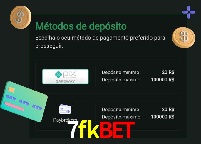 O cassino 7fkbet oferece uma grande variedade de métodos de pagamento